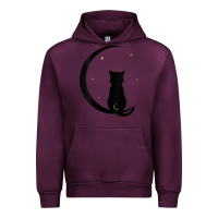 Mauve Wine womens double moon cat Urban Hoodie - linhVisuals