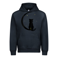 Navy womens double moon cat Urban Hoodie - linhVisuals