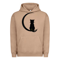Pigment Burro womens double moon cat Urban Hoodie - linhVisuals
