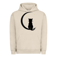 Pigment French Oak womens double moon cat Urban Hoodie - linhVisuals