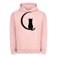 Pigment Salmon womens double moon cat Urban Hoodie - linhVisuals