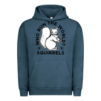Pigment Midnight Navy who run the world squirrels Urban Hoodie - linhVisuals