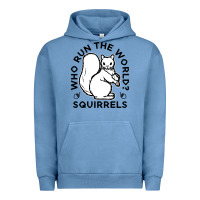 Pigment Pebble Blue who run the world squirrels Urban Hoodie - linhVisuals