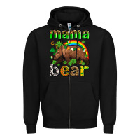 Black st patricks mama  bear Zipper Hoodie - AdoDesignShop