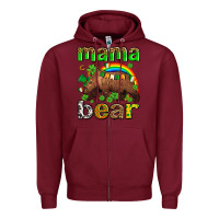 Burgundy st patricks mama  bear Zipper Hoodie - AdoDesignShop