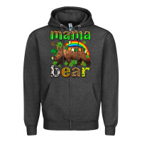 Charcoal Heather st patricks mama  bear Zipper Hoodie - AdoDesignShop