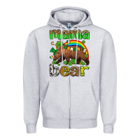 Heather Grey st patricks mama  bear Zipper Hoodie - AdoDesignShop