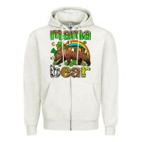 Oatmeal Heather st patricks mama  bear Zipper Hoodie - AdoDesignShop