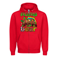 Red st patricks mama  bear Zipper Hoodie - AdoDesignShop