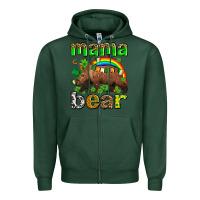 Sports Green st patricks mama  bear Zipper Hoodie - AdoDesignShop