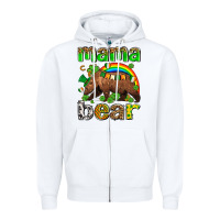 White st patricks mama  bear Zipper Hoodie - AdoDesignShop