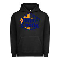 Pigment Black white castle high school Urban Hoodie - linhVisuals