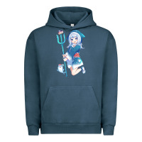 Pigment Midnight Navy Gawr Gura Urban Hoodie - linhVisuals