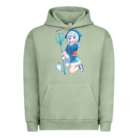 Pigment Oil Green Gawr Gura Urban Hoodie - linhVisuals