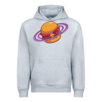 Heather Grey Burger  Saturn Urban Hoodie - linhVisuals