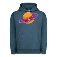 Pigment Midnight Navy Burger  Saturn Urban Hoodie - linhVisuals