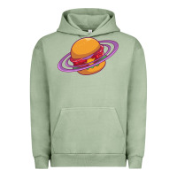 Pigment Oil Green Burger  Saturn Urban Hoodie - linhVisuals
