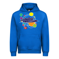 Cobalt retro graphic design   frank lloyd wright Urban Hoodie - linhVisuals