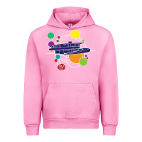 Fuchsia Pink retro graphic design   frank lloyd wright Urban Hoodie - linhVisuals