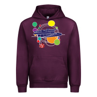 Mauve Wine retro graphic design   frank lloyd wright Urban Hoodie - linhVisuals