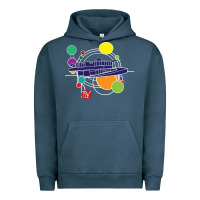 Pigment Midnight Navy retro graphic design   frank lloyd wright Urban Hoodie - linhVisuals