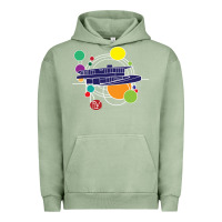 Pigment Oil Green retro graphic design   frank lloyd wright Urban Hoodie - linhVisuals