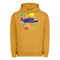 Pigment Peanut Butter retro graphic design   frank lloyd wright Urban Hoodie - linhVisuals