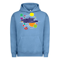 Pigment Pebble Blue retro graphic design   frank lloyd wright Urban Hoodie - linhVisuals