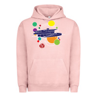 Pigment Salmon retro graphic design   frank lloyd wright Urban Hoodie - linhVisuals