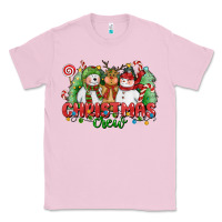 Bubblegum Pink christmas crew polar bear reindeer and snowman Classic Tee - CowGirlArtShop