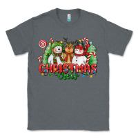 Charcoal Heather christmas crew polar bear reindeer and snowman Classic Tee - CowGirlArtShop