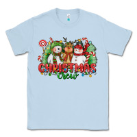 Dusty Blue christmas crew polar bear reindeer and snowman Classic Tee - CowGirlArtShop