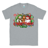 Heather Grey christmas crew polar bear reindeer and snowman Classic Tee - CowGirlArtShop