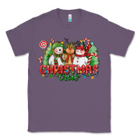 Lavender christmas crew polar bear reindeer and snowman Classic Tee - CowGirlArtShop