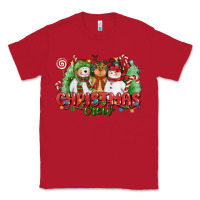 Red christmas crew polar bear reindeer and snowman Classic Tee - CowGirlArtShop