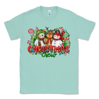 Seafoam christmas crew polar bear reindeer and snowman Classic Tee - CowGirlArtShop