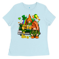 Baby Blue St. Patrick's Day gnomies with heart Ladies Tee - HowdyJamesFarm