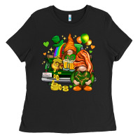 Black St. Patrick's Day gnomies with heart Ladies Tee - HowdyJamesFarm