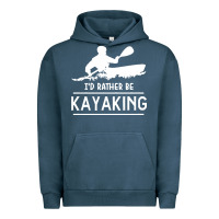 Pigment Midnight Navy kayaking t  shirt i' d rather be at the lake kayaking t  shirt Urban Hoodie - linhVisuals