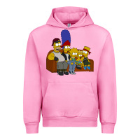 Fuchsia Pink simpson family Urban Hoodie - linhVisuals