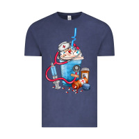 Vintage Denim Nurse frappe coffee Vintage Tee - FaDigitalArtStudio
