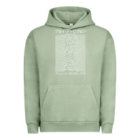Pigment Oil Green JOY DIVISION - UNKNOWN PLEASURES - JAPANESE Urban Hoodie - linhVisuals