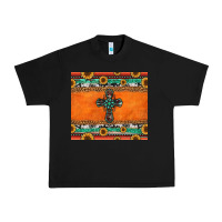 Black sunflowers cross aztec pattern Urban Heavy Tee - Jasminsmagicworld