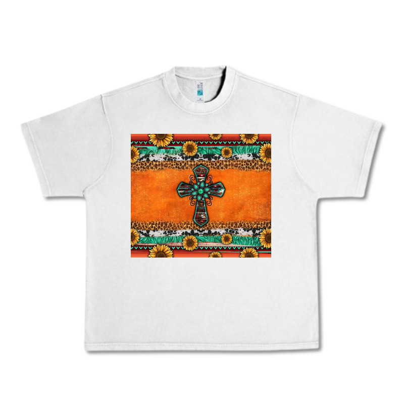 Sunflowers Cross Aztec Pattern Urban Heavy Tee by Jasminsmagicworld | Teevron