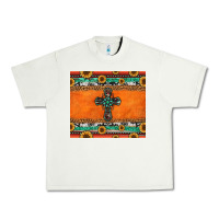 Pistachio sunflowers cross aztec pattern Urban Heavy Tee - Jasminsmagicworld