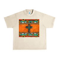 Sandshell sunflowers cross aztec pattern Urban Heavy Tee - Jasminsmagicworld