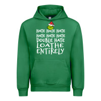 Emerald Loathe Entirely Grinch For Light Hate hate hate happy christmas Urban Hoodie - linhVisuals