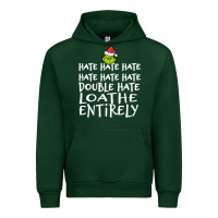 Forest Green Loathe Entirely Grinch For Light Hate hate hate happy christmas Urban Hoodie - linhVisuals