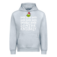 Heather Grey Loathe Entirely Grinch For Light Hate hate hate happy christmas Urban Hoodie - linhVisuals