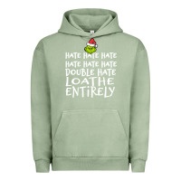 Pigment Oil Green Loathe Entirely Grinch For Light Hate hate hate happy christmas Urban Hoodie - linhVisuals